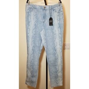 D Jeans High Rise Slim Straight Ankle Jeans Sz 14 Boho Retro Street Hippie NWT